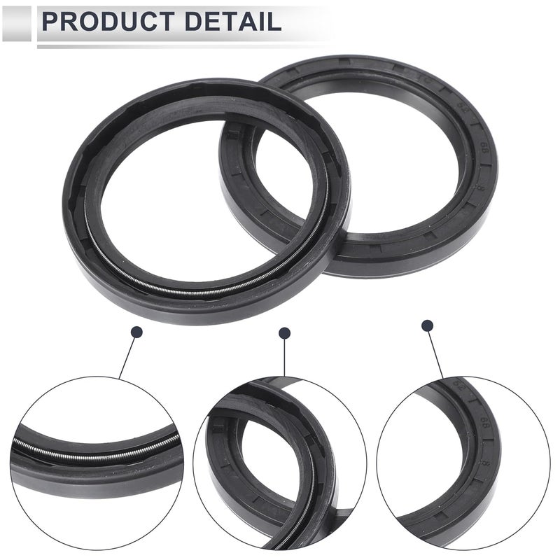 RATCHROLL Universal Oil Seal TC Double Lip W Steel Spring Seal Ring Rotary Shaft Seal 52x68x8mm High Pressure NBR Rubber Black 5 Pcs - Image 5